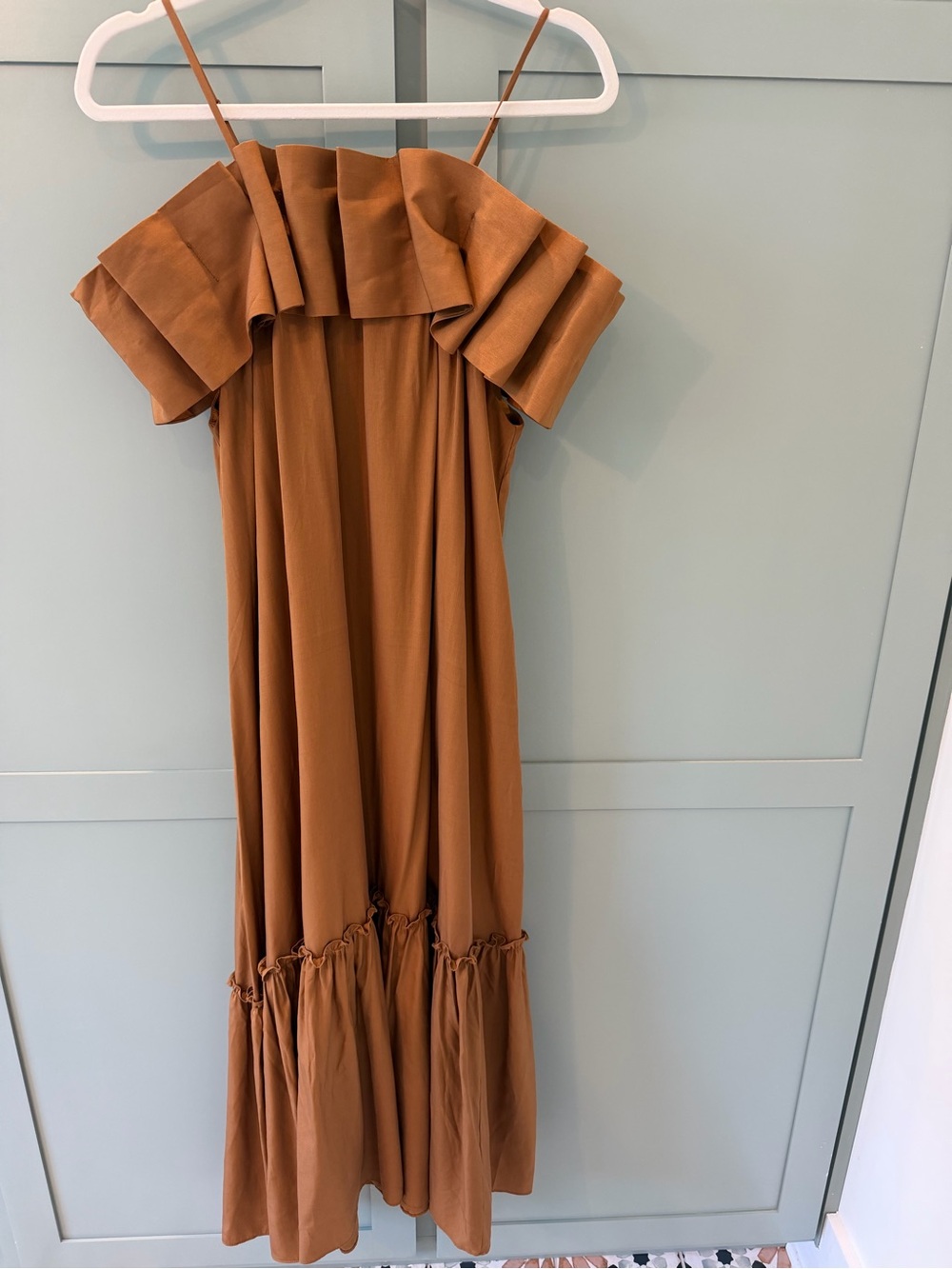Anthropologie NEW WITH TAGS Spaghetti Strap Off-Shoulder Maxi Dress